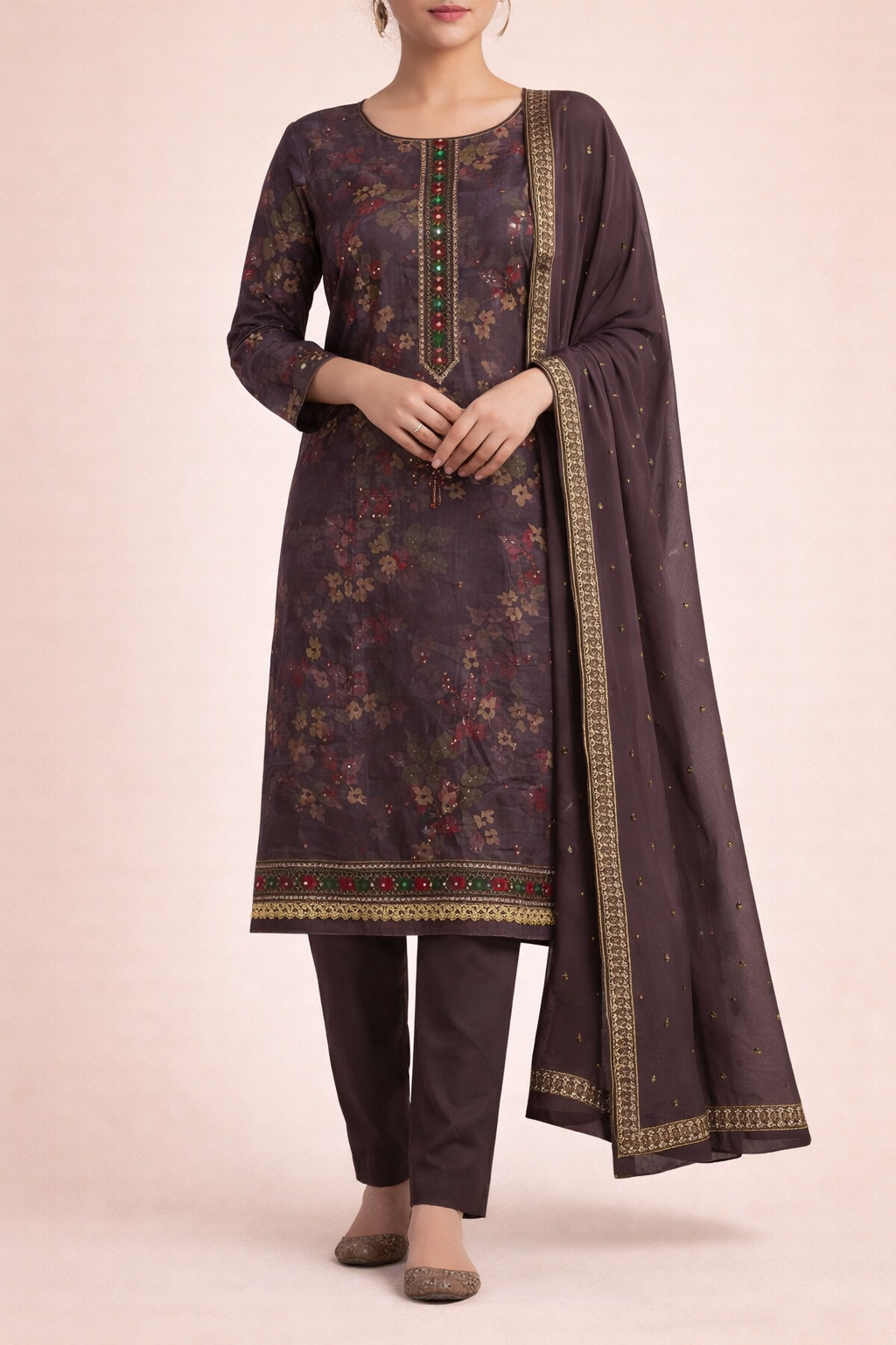Neelambara Khatli Crepe Suit Set