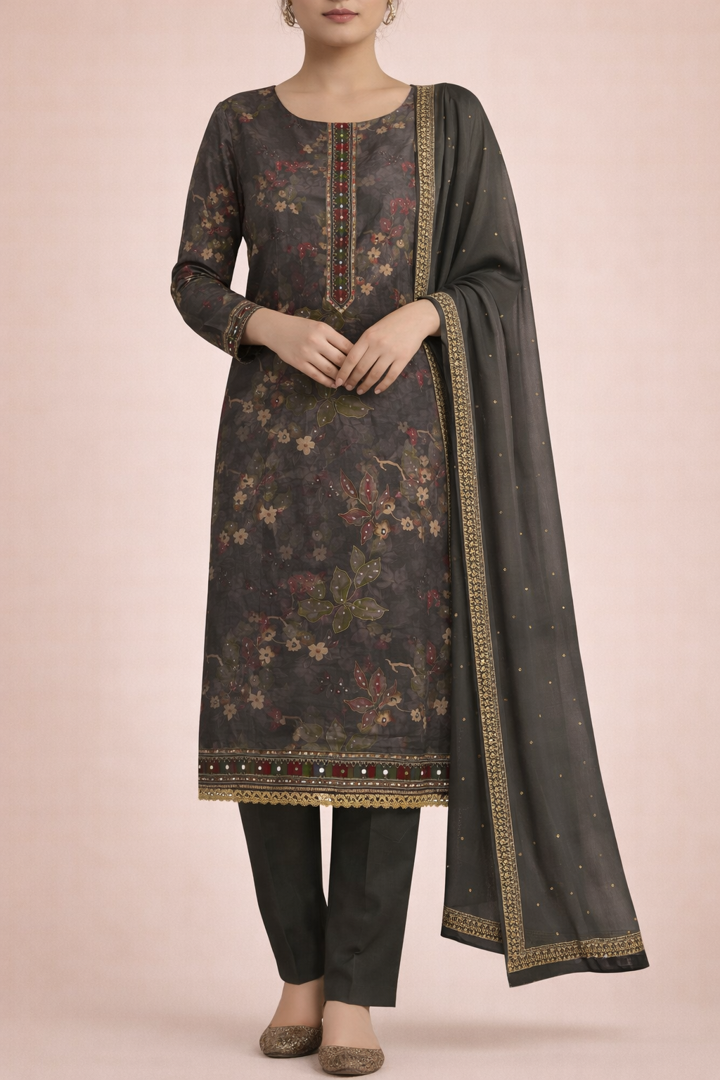 Neelambara Khatli Crepe Suit Set