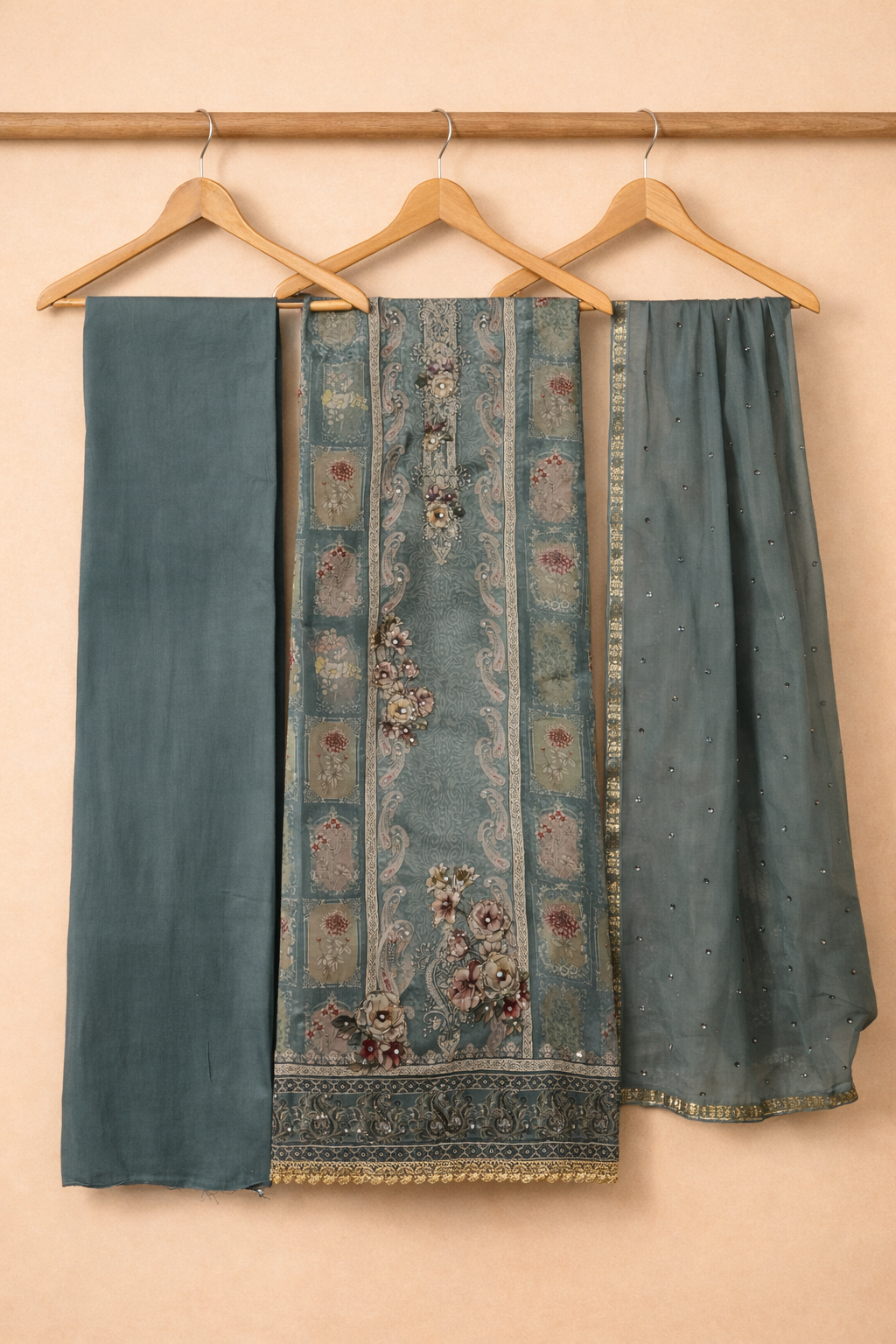 Mrinalini Khatli Crape Set