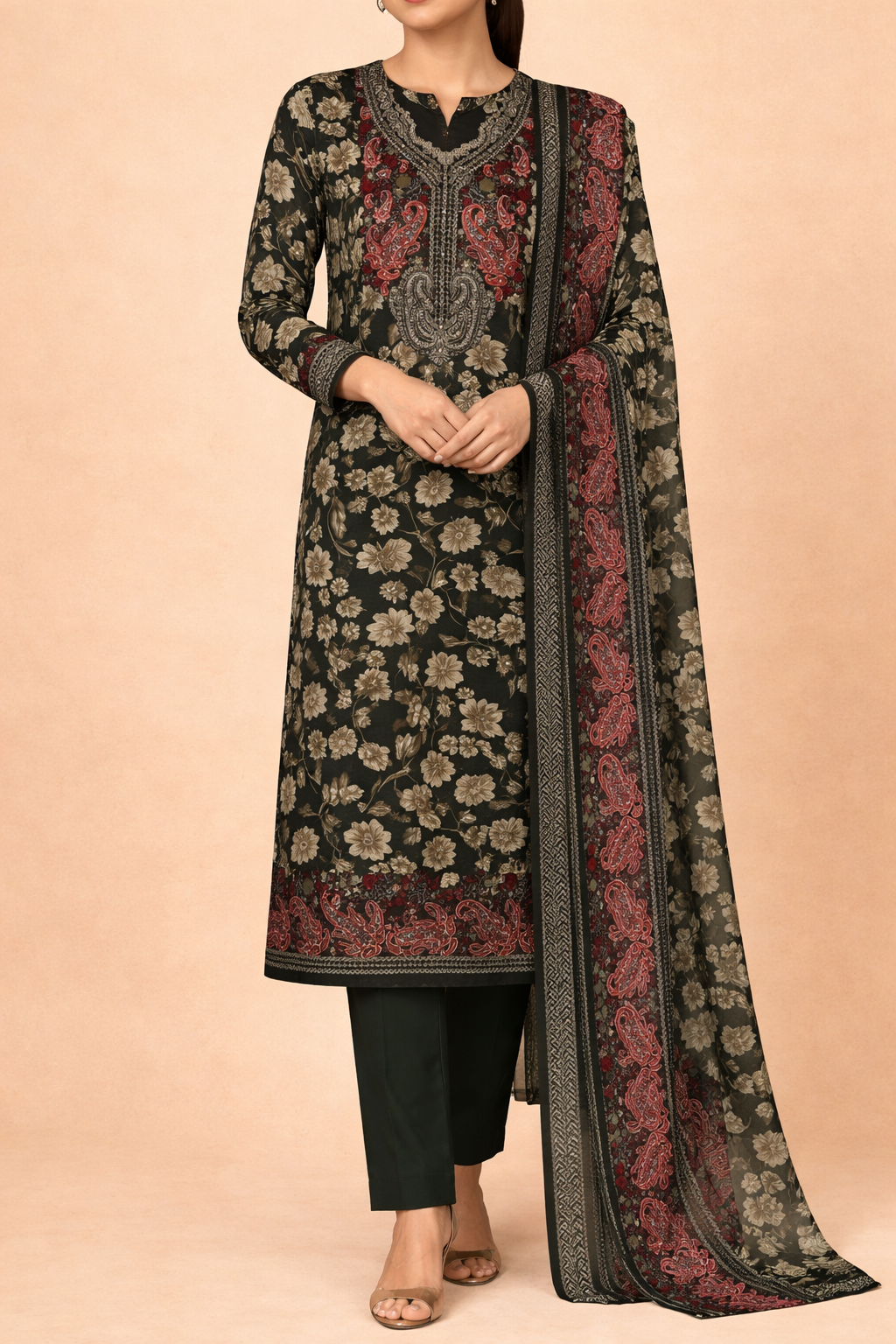 Rangmahal Khatli Satin Unstitched Suit Set