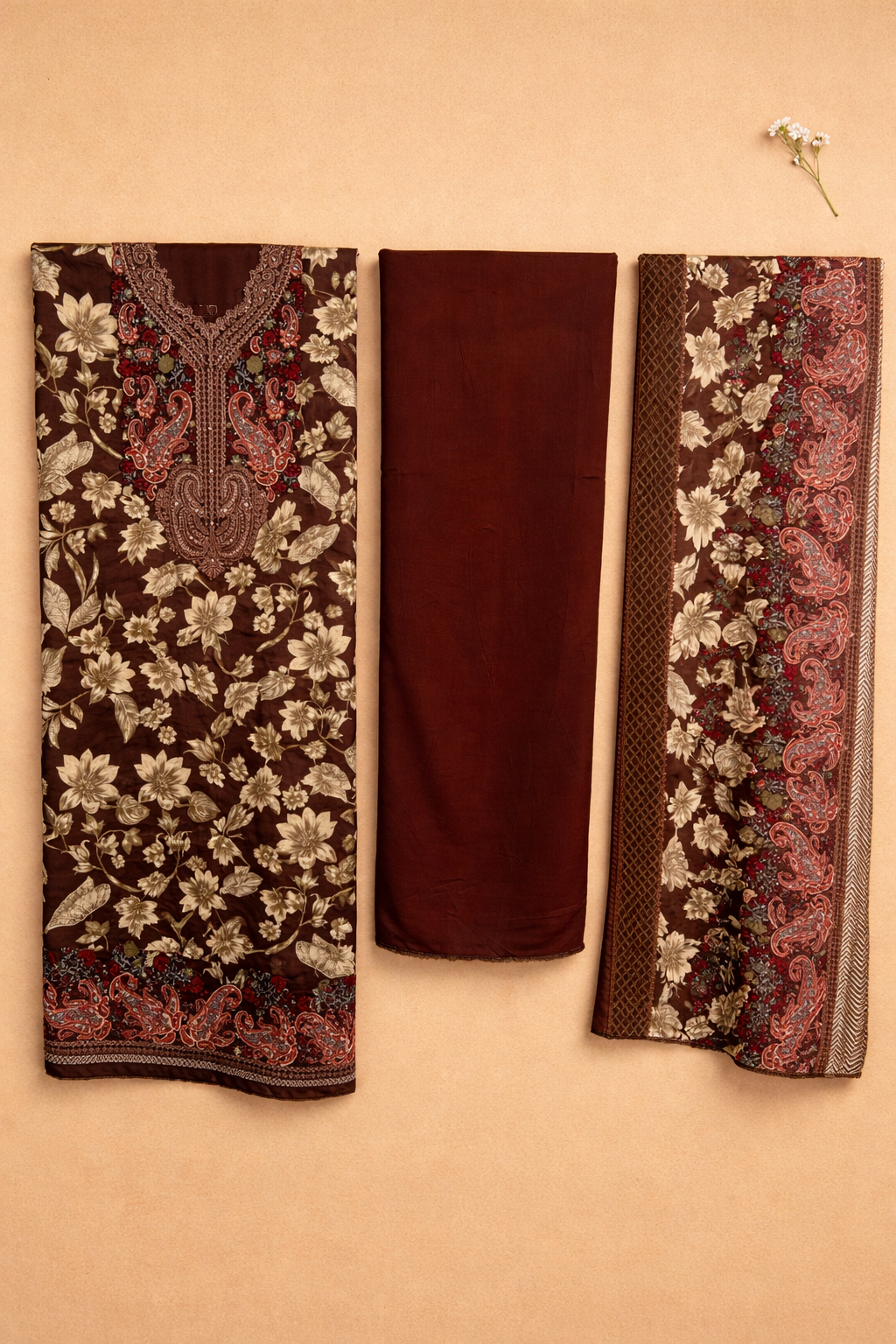 Rangmahal Khatli Satin Unstitched Suit Set