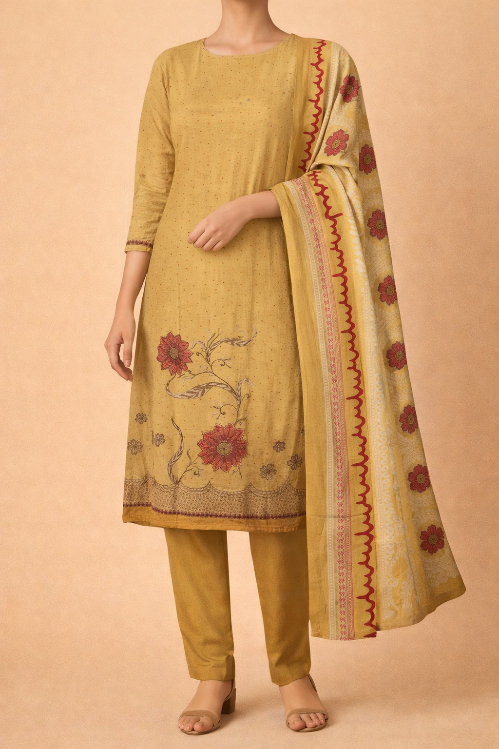 Zehra Muslin Foil Kaarigari Set