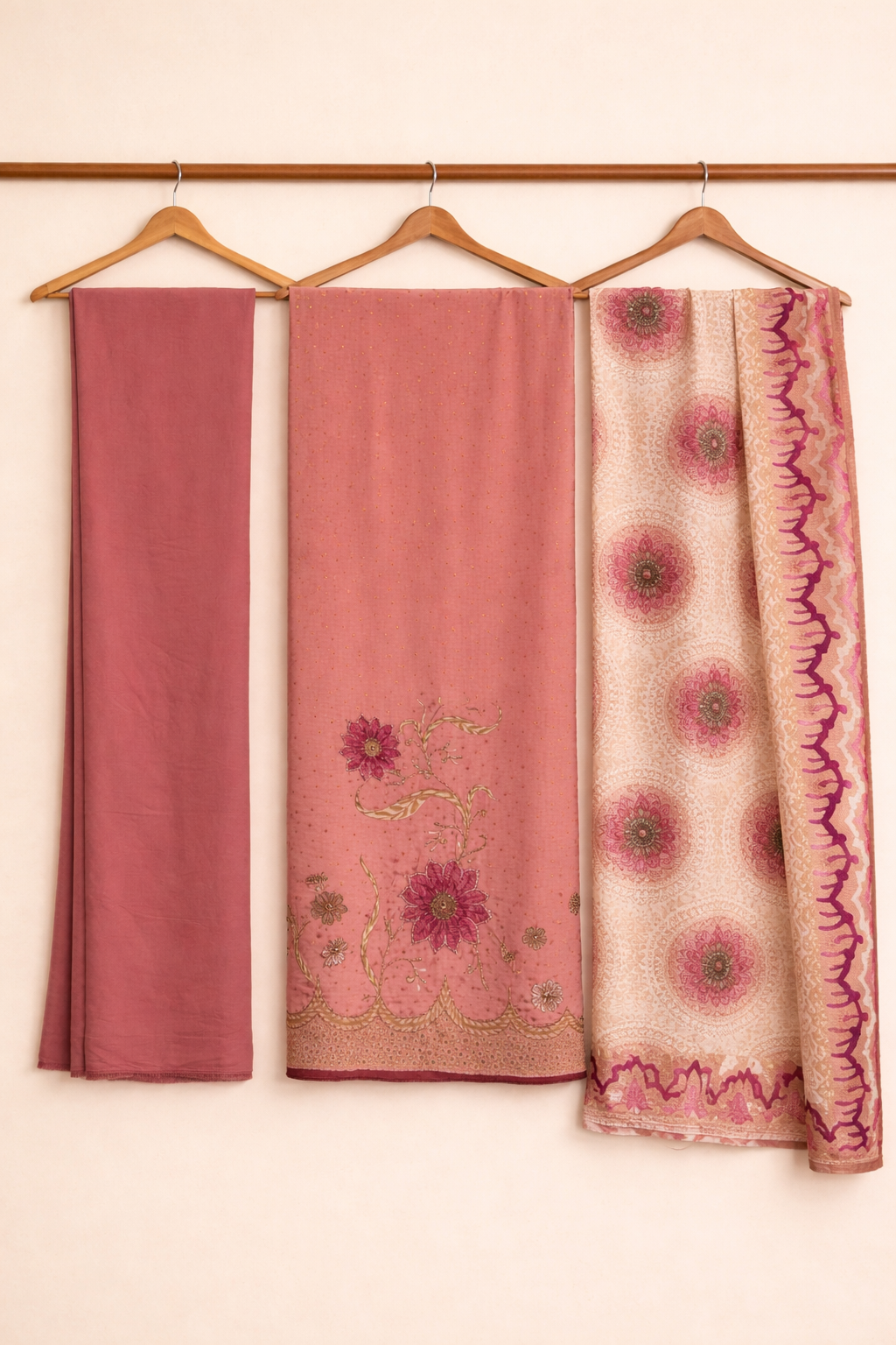 Zehra Muslin Foil Kaarigari Unstitched Suit Set