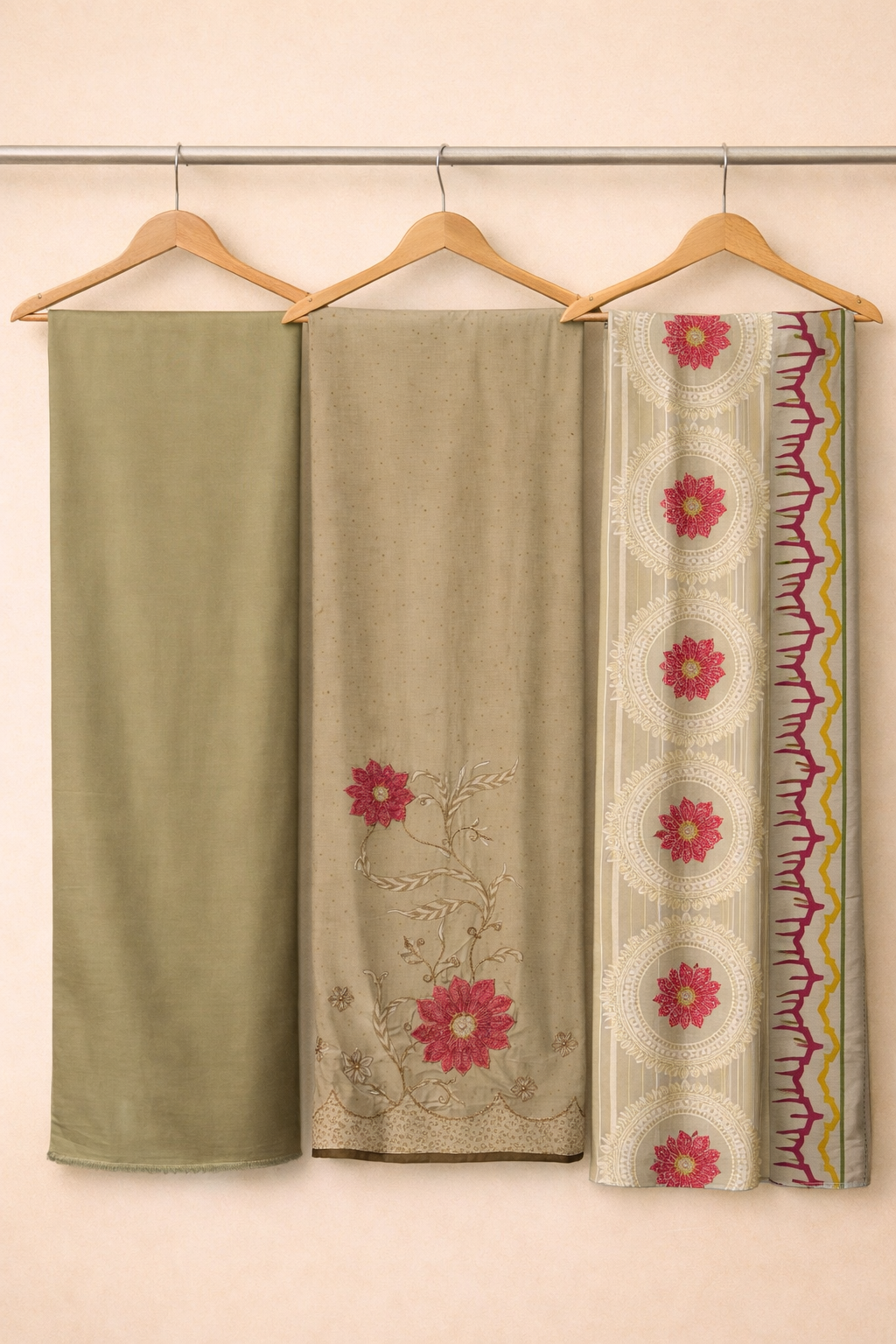 Zehra Muslin Foil Kaarigari Unstitched Suit Set