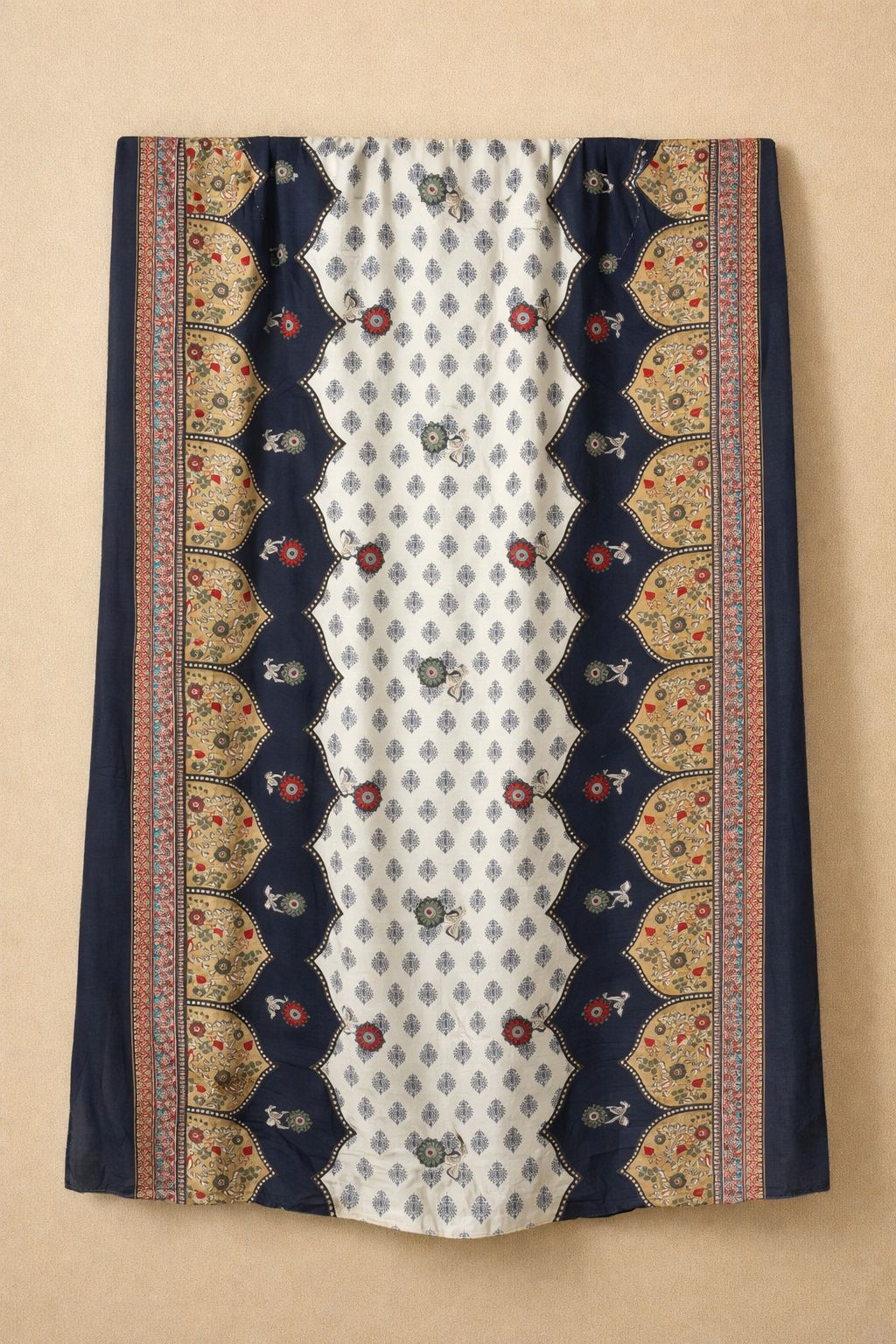 Ruhani Roman Silk Kaarigari Unstitched Suit Set