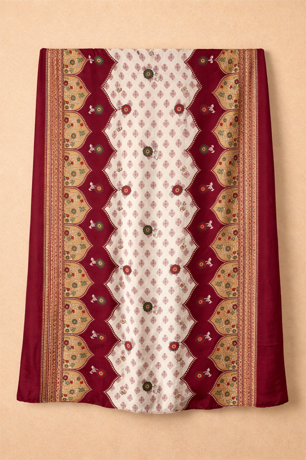 Ruhani Roman Silk Kaarigari Unstitched Suit Set