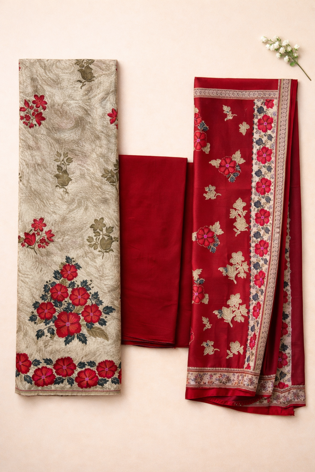 Roman Ethnic Heritage Unstitched Suit Set