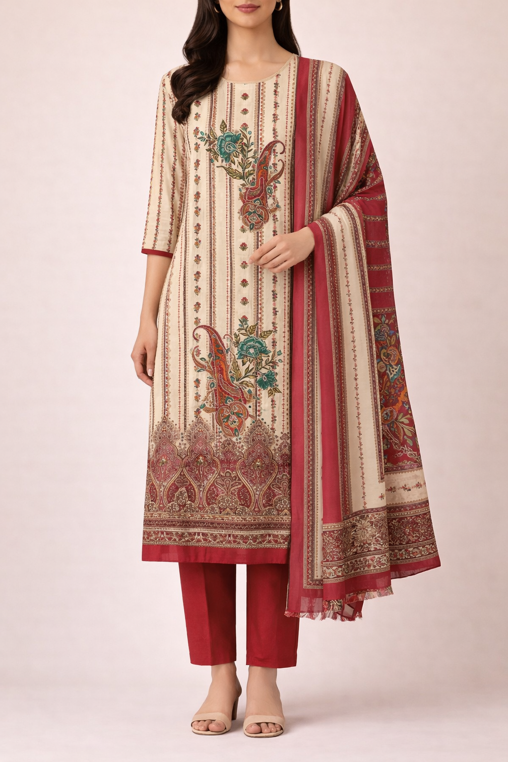 Modal Ari Elegance Unstitched Suit Set