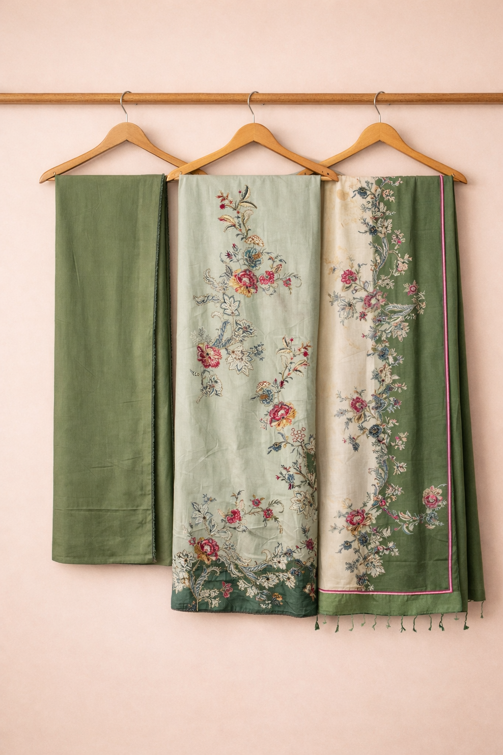 Jam Satin Artisan Unstitched Suit Set