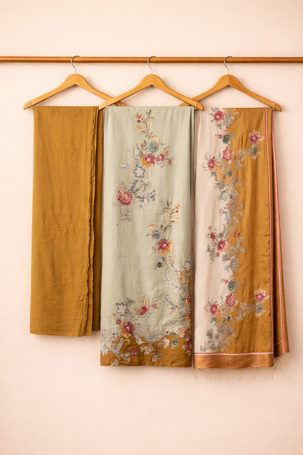 Jam Satin Artisan Unstitched Suit Set