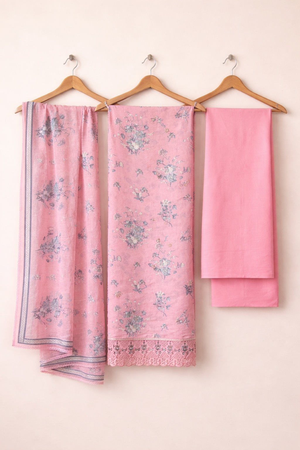 Pushpa Resham Diamond Unstitched Suit Set – Cambric Cotton