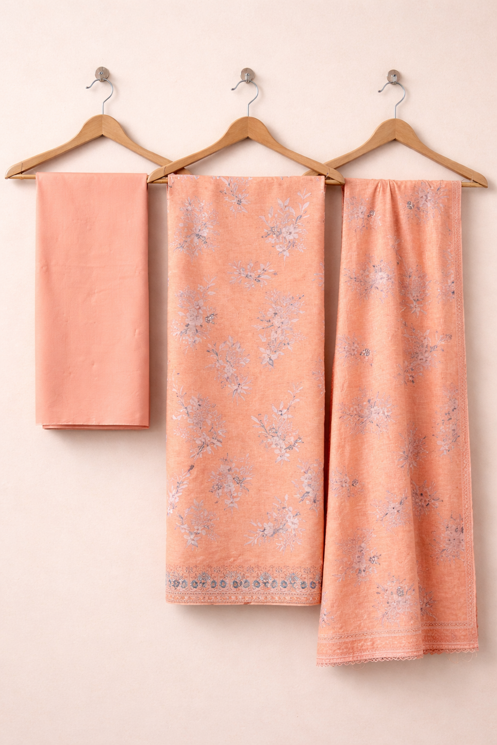 Pushpa Resham Diamond Unstitched Suit Set – Cambric Cotton