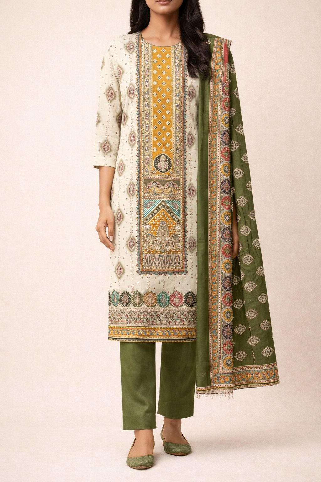 Zam Shimmering Heritage Unstitched Suit Set