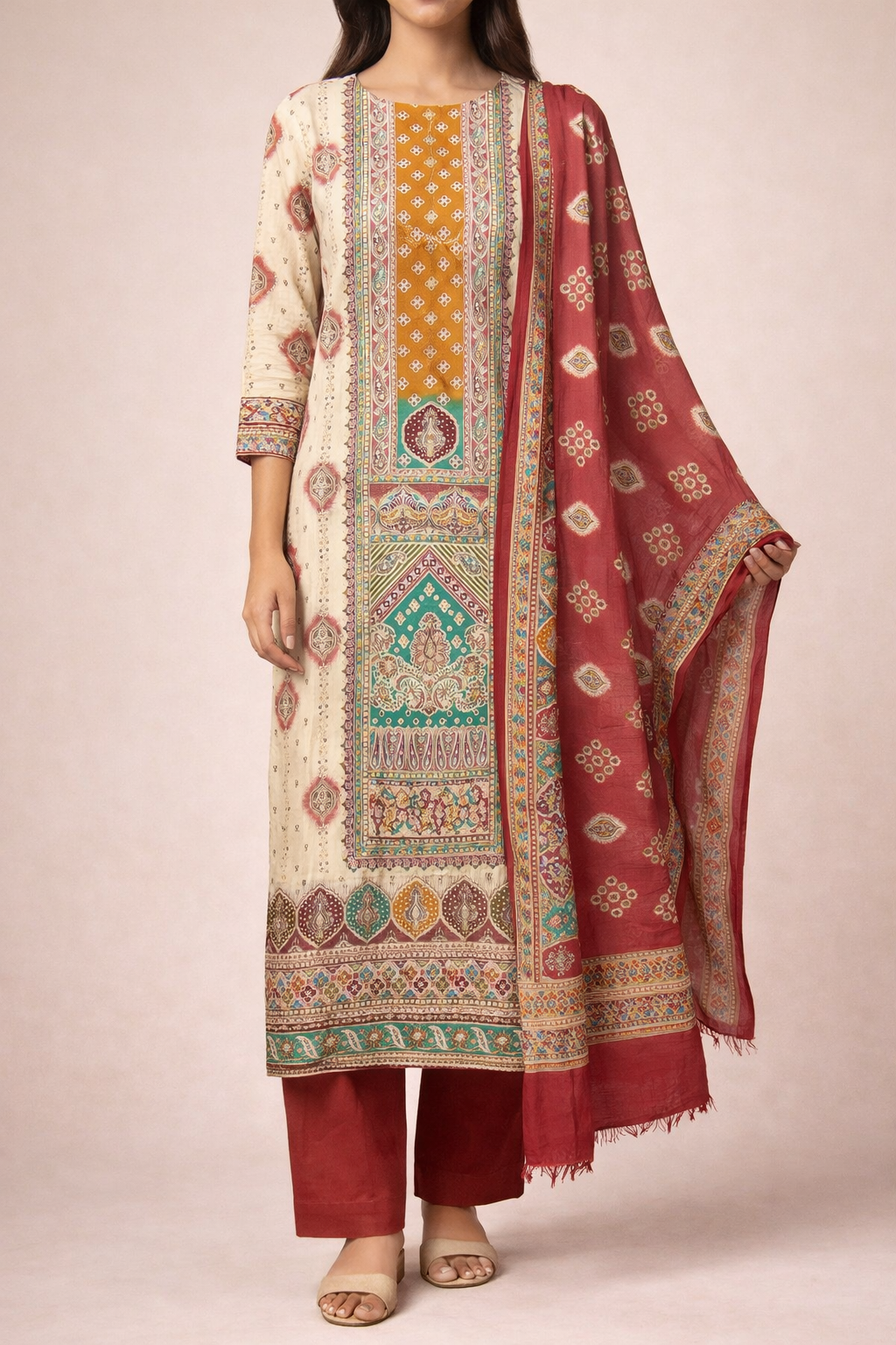 Zam Shimmering Heritage Unstitched Suit Set