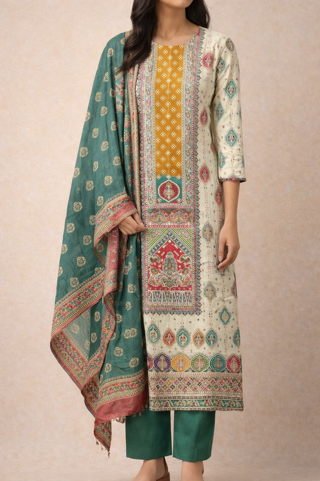 Zam Shimmering Heritage Unstitched Suit Set