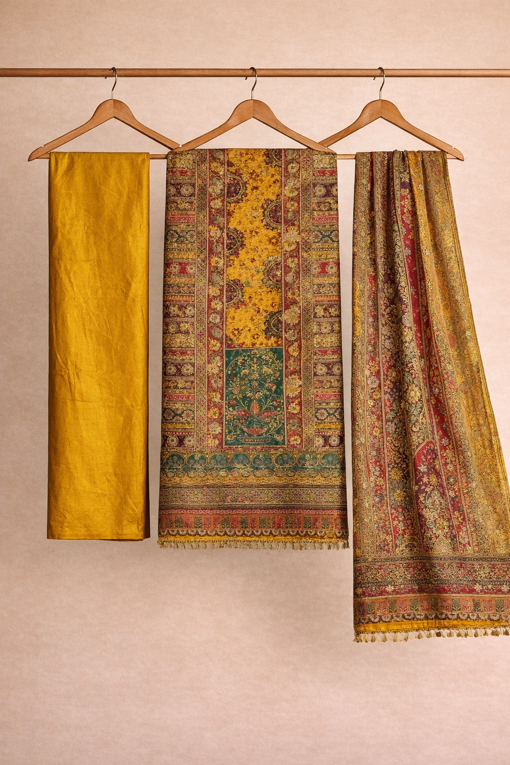 Aari Mirror Dola Unstitched Suit Set