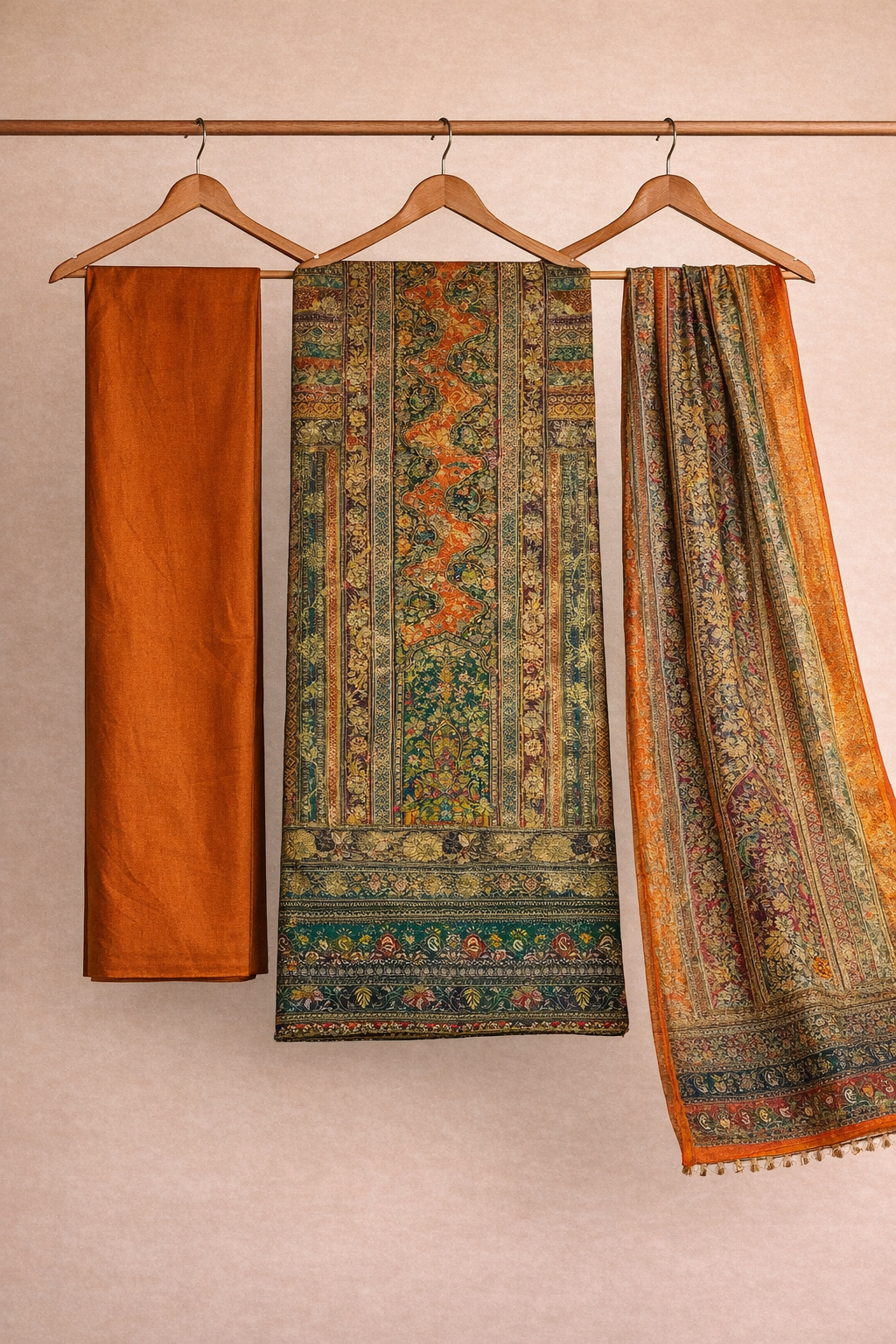 Aari Mirror Dola Unstitched Suit Set