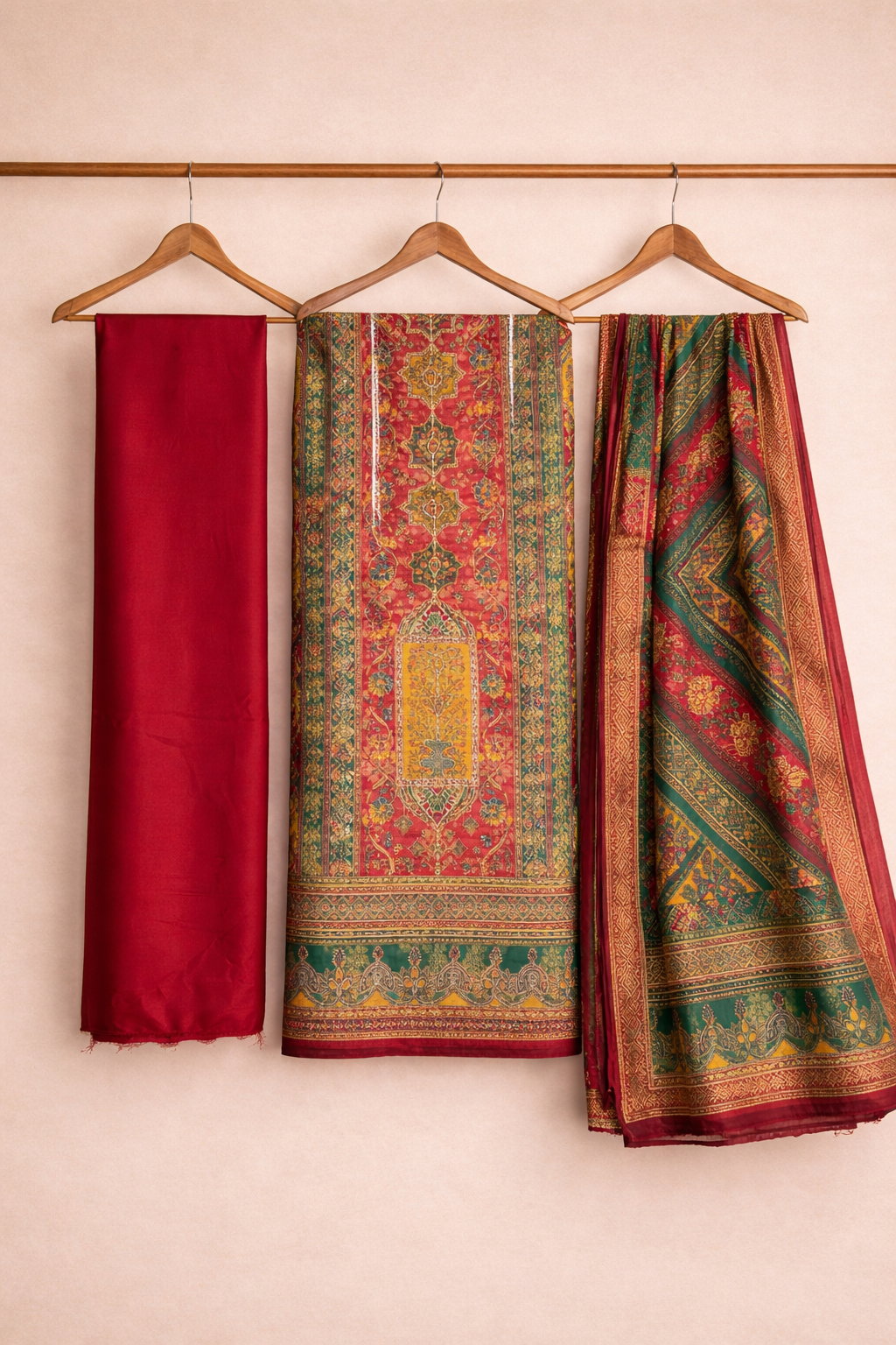 Aari Mirror Dola Unstitched Suit Set