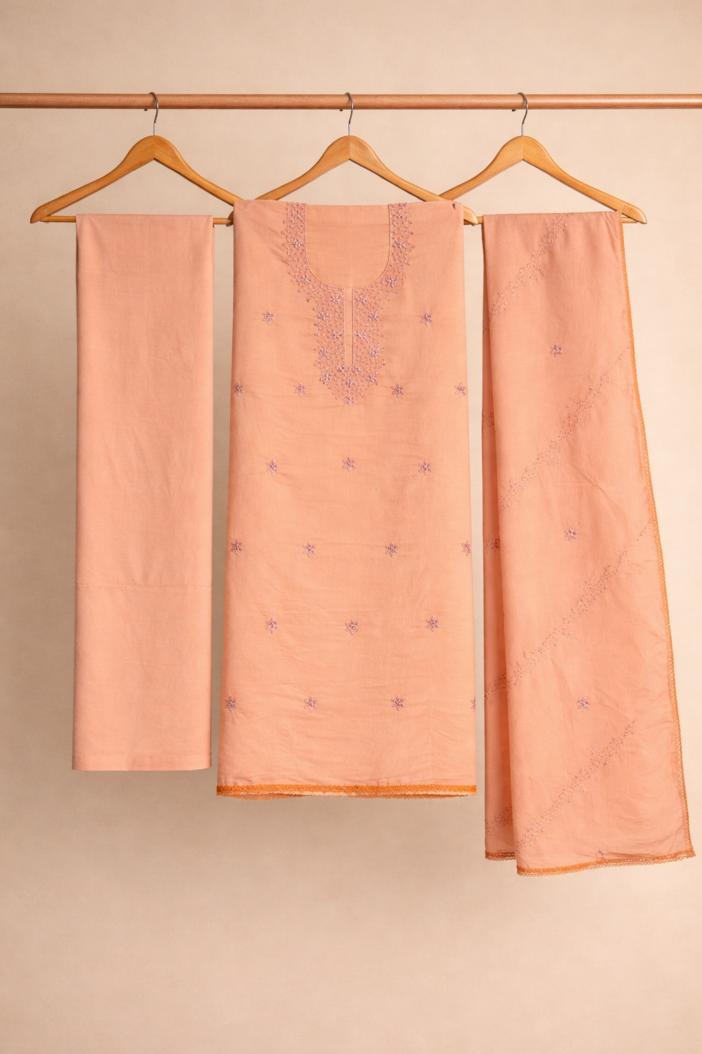 Panel Embroidery Unstitched Suit Set