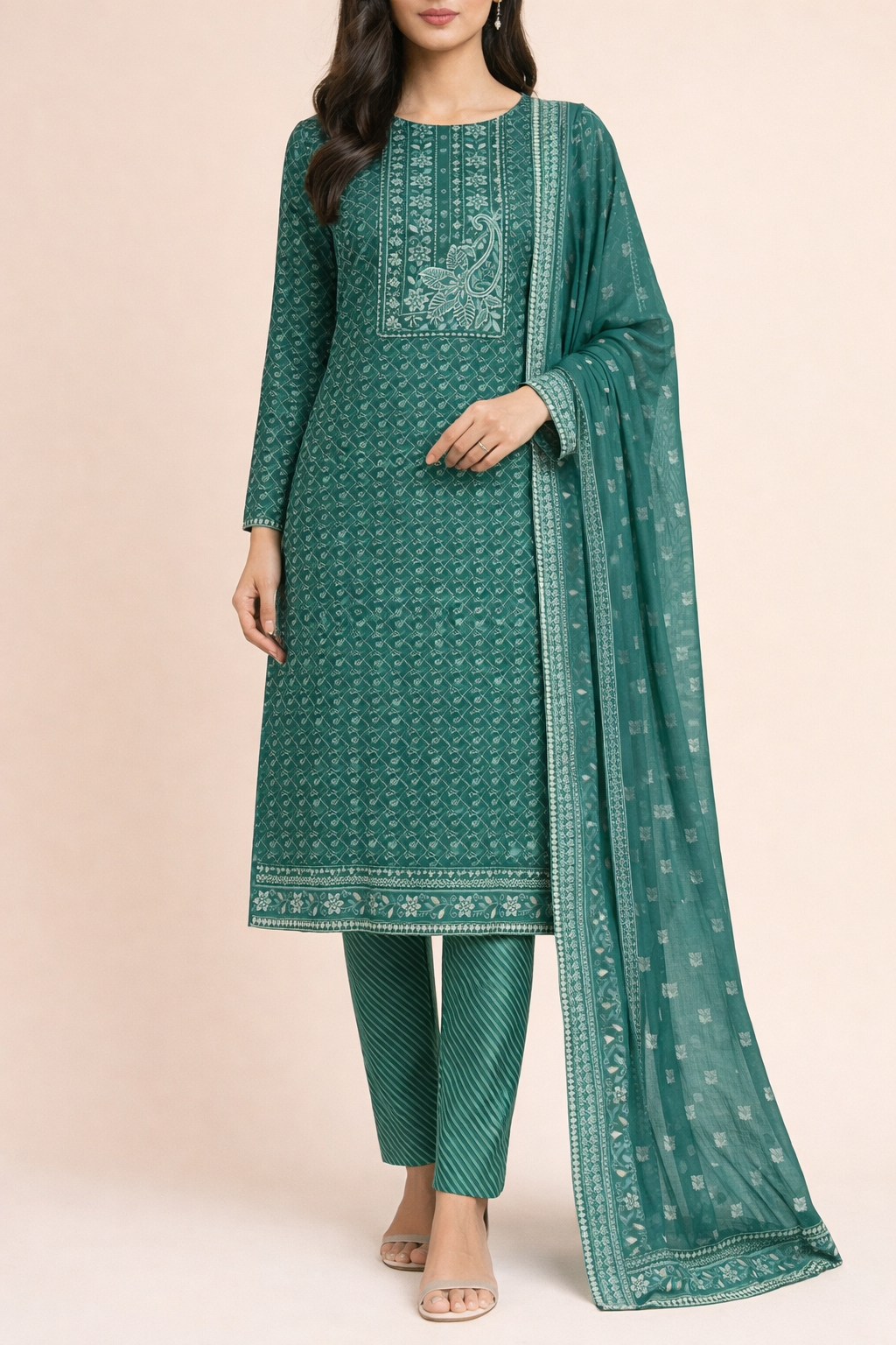 Neel Akaar Unstitched Suit Set