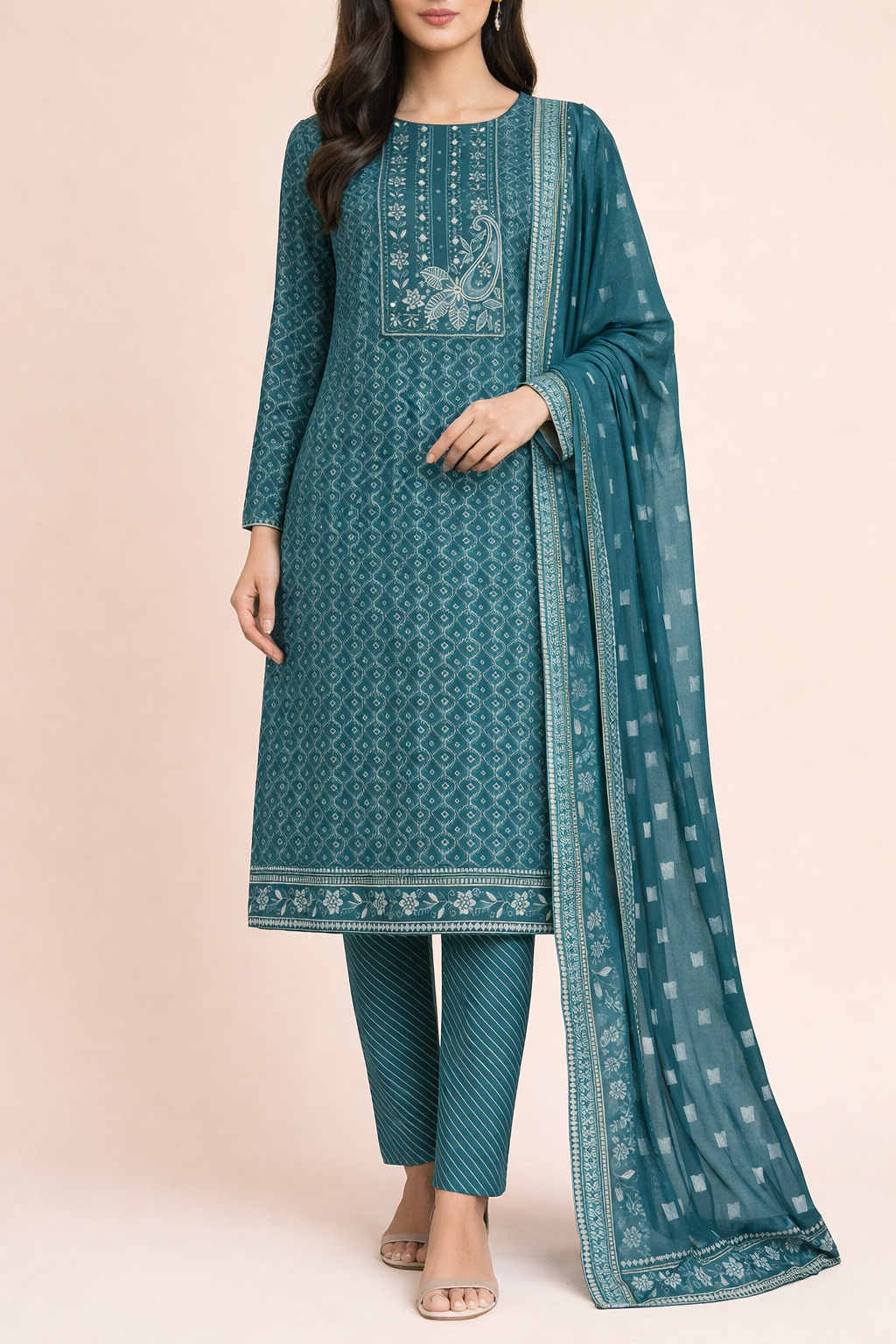 Neel Akaar Unstitched Suit Set