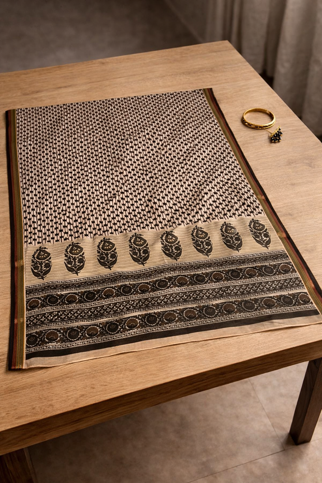 Classic Maheshwari Cotton Unstitched Suit Set