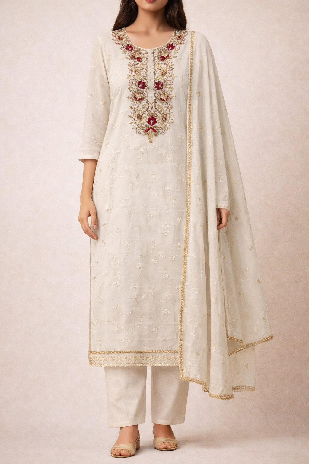 Khatli Viscose Grace Unstitched Suit Set.