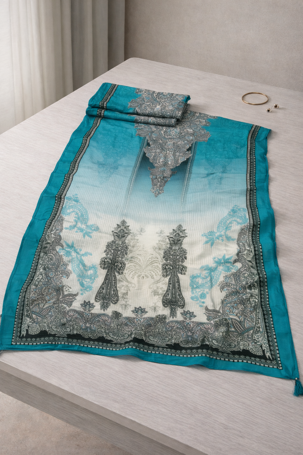 Noor Pure Muslin Unstitched Suit Set