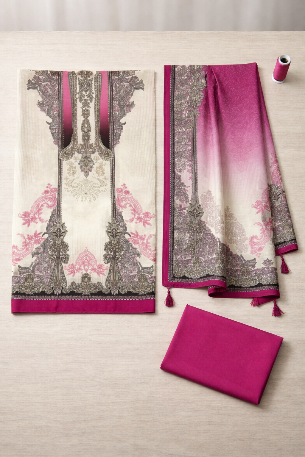 Noor Pure Muslin Unstitched Suit Set