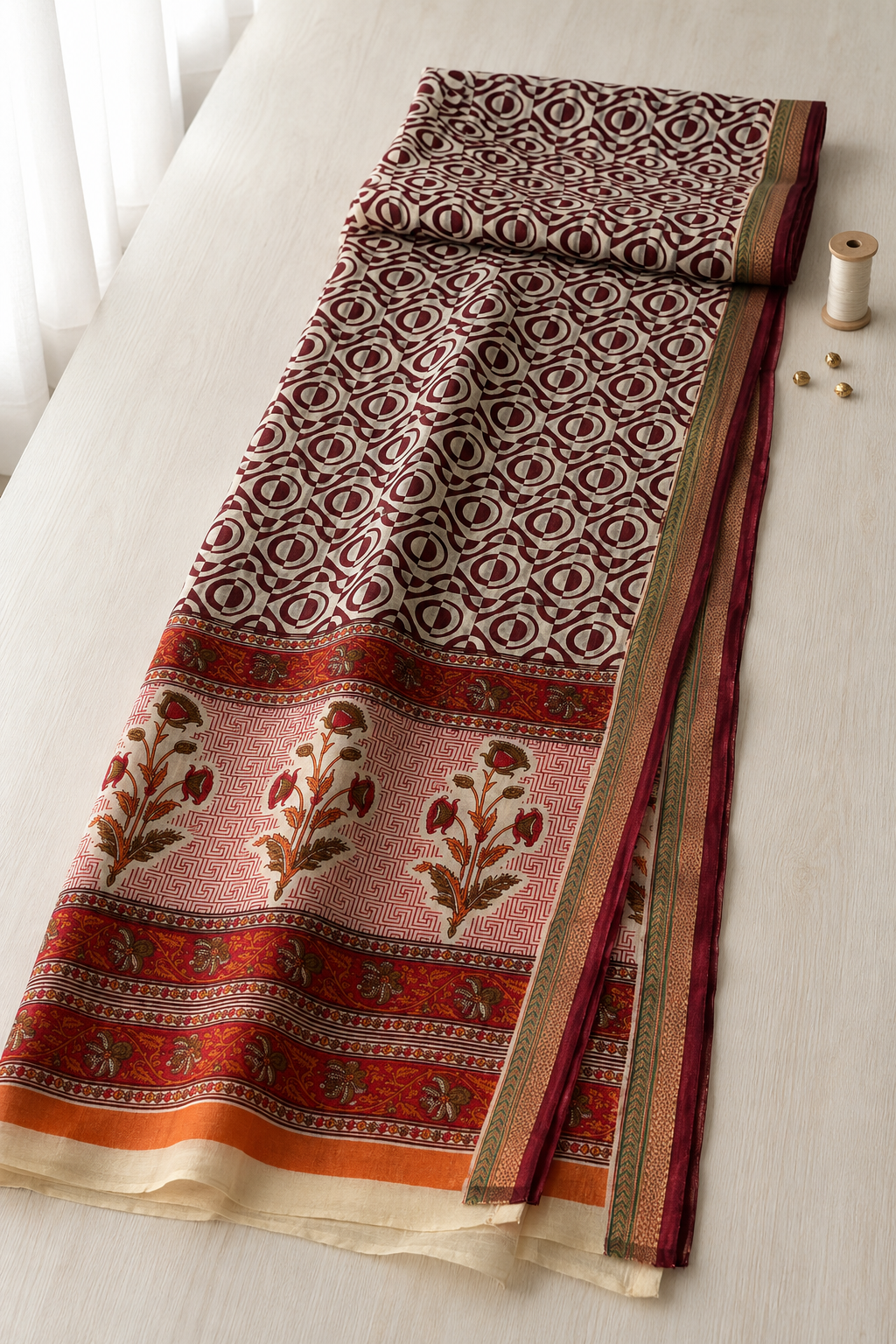 Saiyara Classic Maheshwari Cotton Unstitched Suit Set