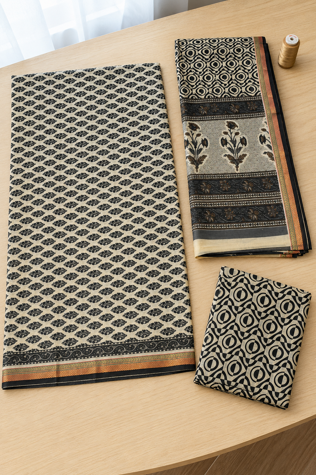 Saiyara Classic Maheshwari Cotton Unstitched Suit Set