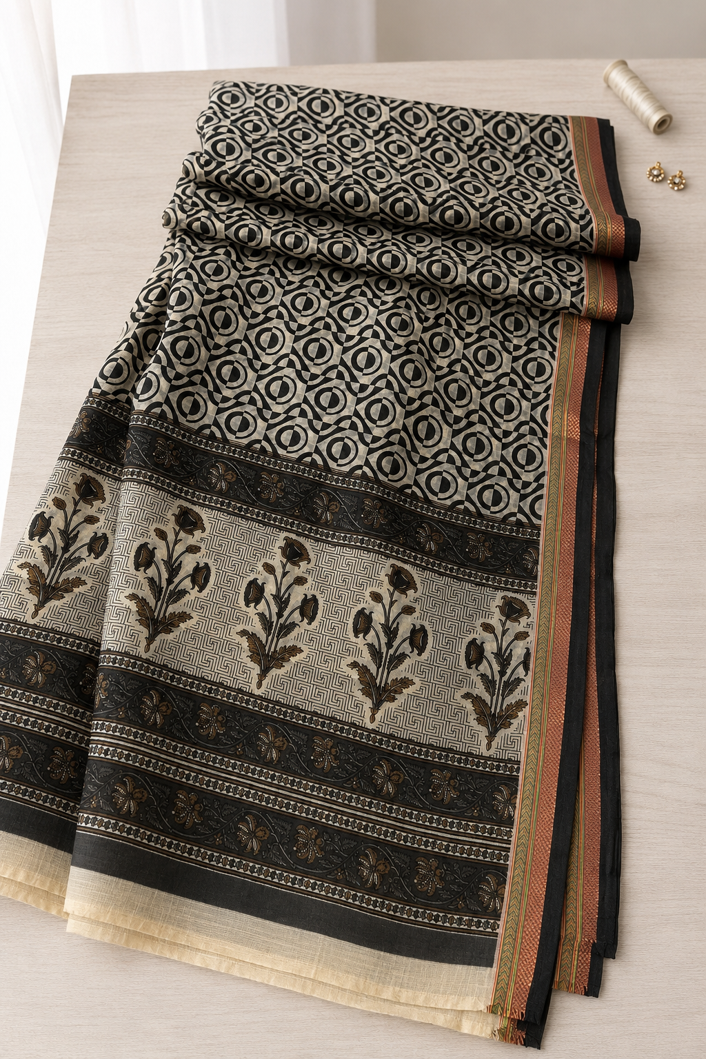 Saiyara Classic Maheshwari Cotton Unstitched Suit Set