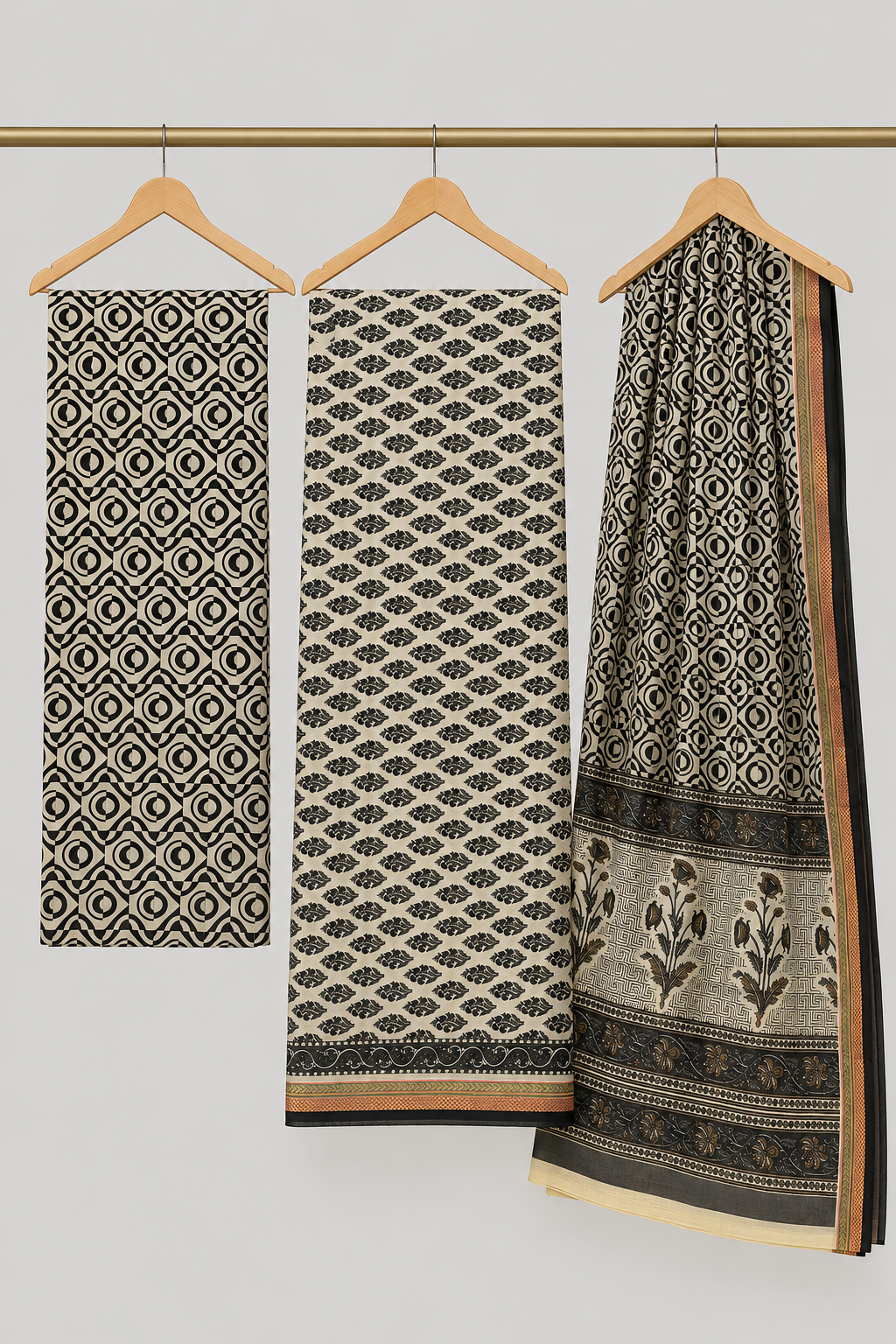 Saiyara Classic Maheshwari Cotton Unstitched Suit Set