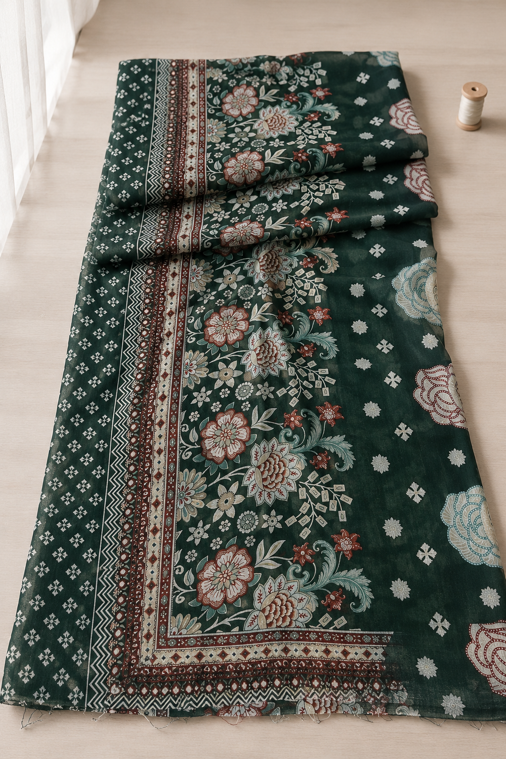 N.G. Runes Rayon Stone Work Dress Material