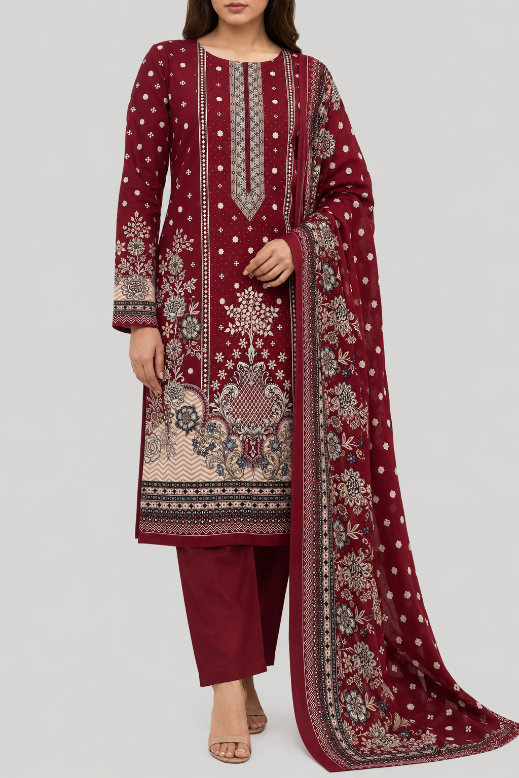 N.G. Runes Rayon Stone Work Dress Material