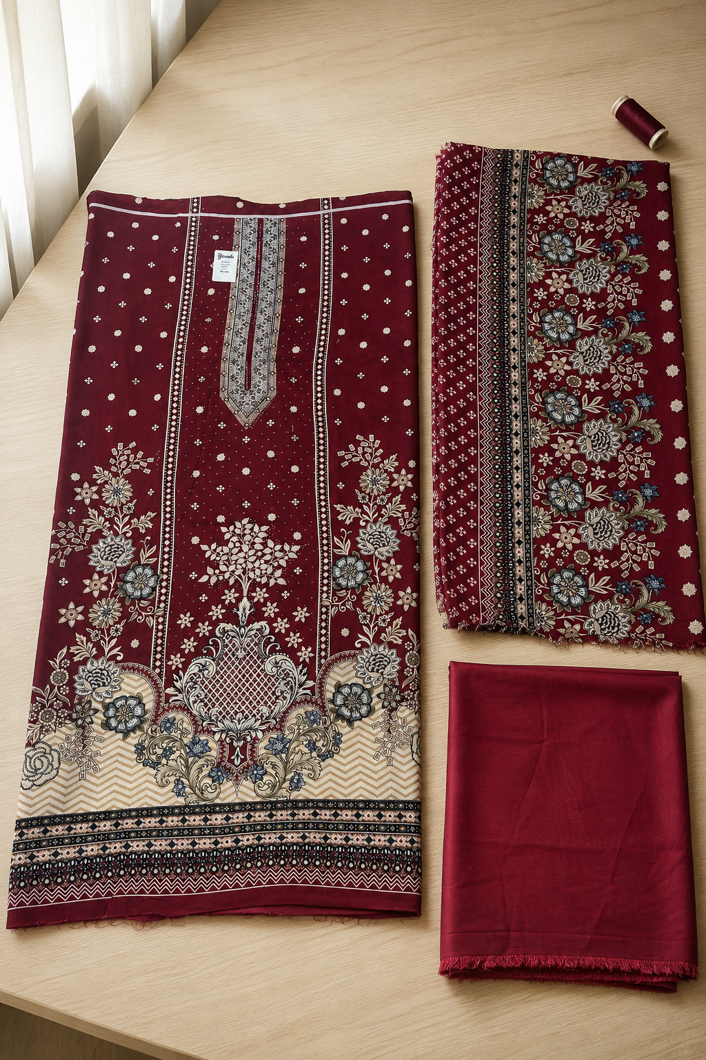 N.G. Runes Rayon Stone Work Dress Material