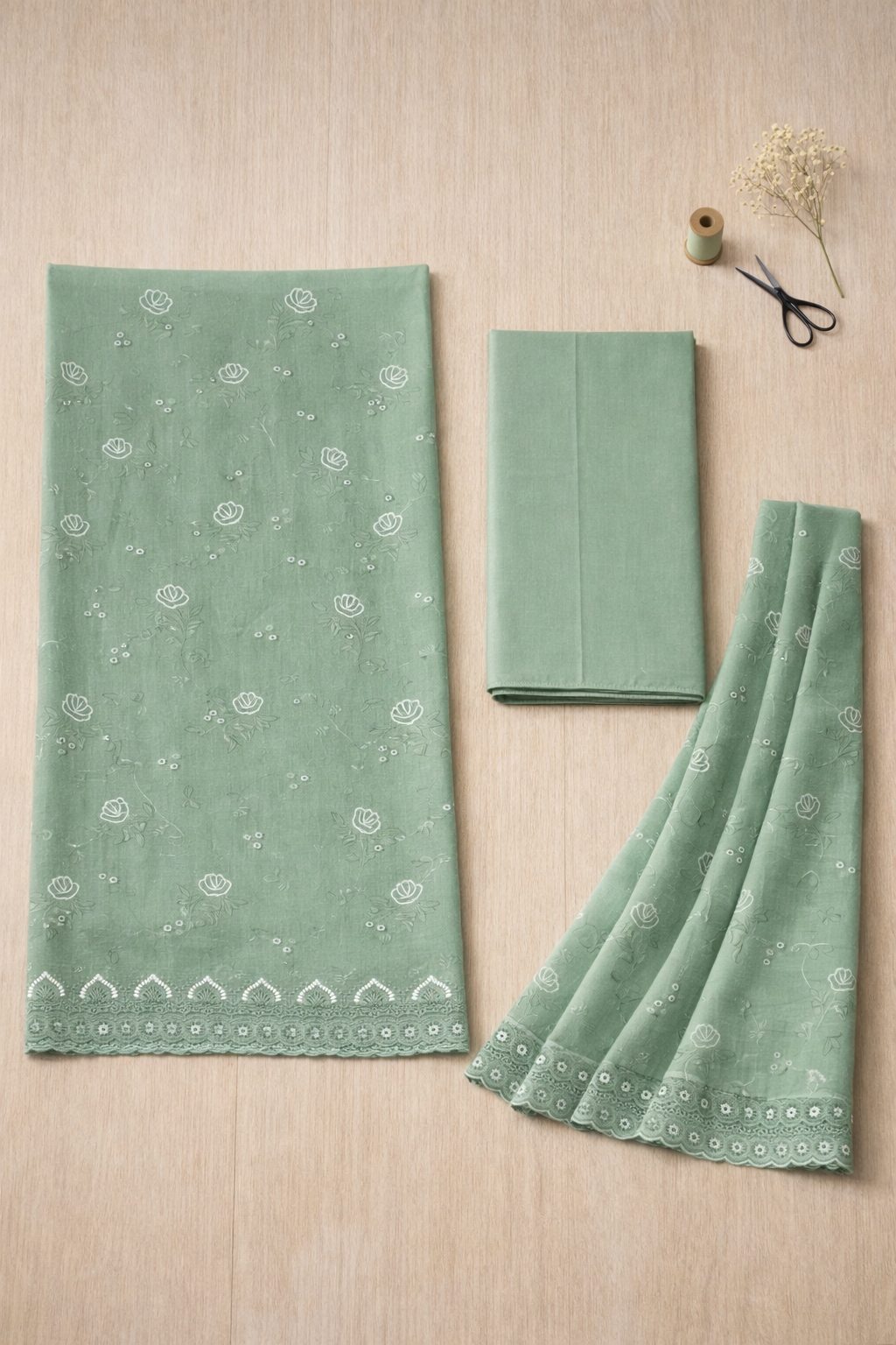 Noor Embroidered Cotton Unstitched Suit Set