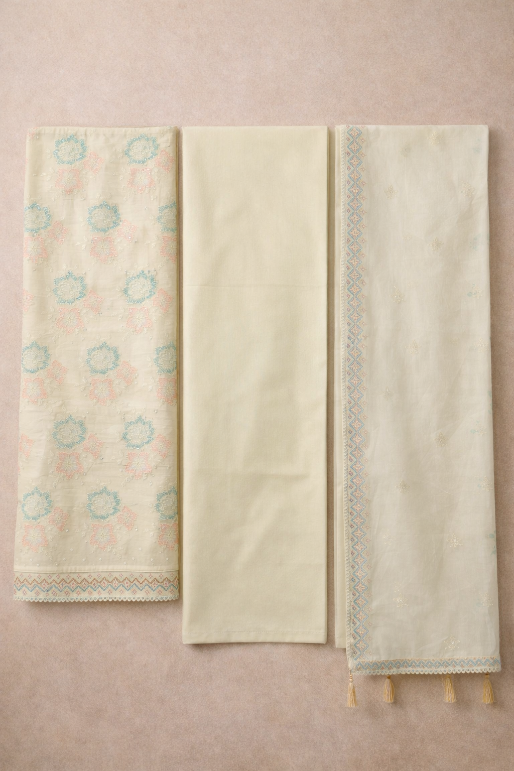 Cambric Cotton Mal Unstitched Suit Set