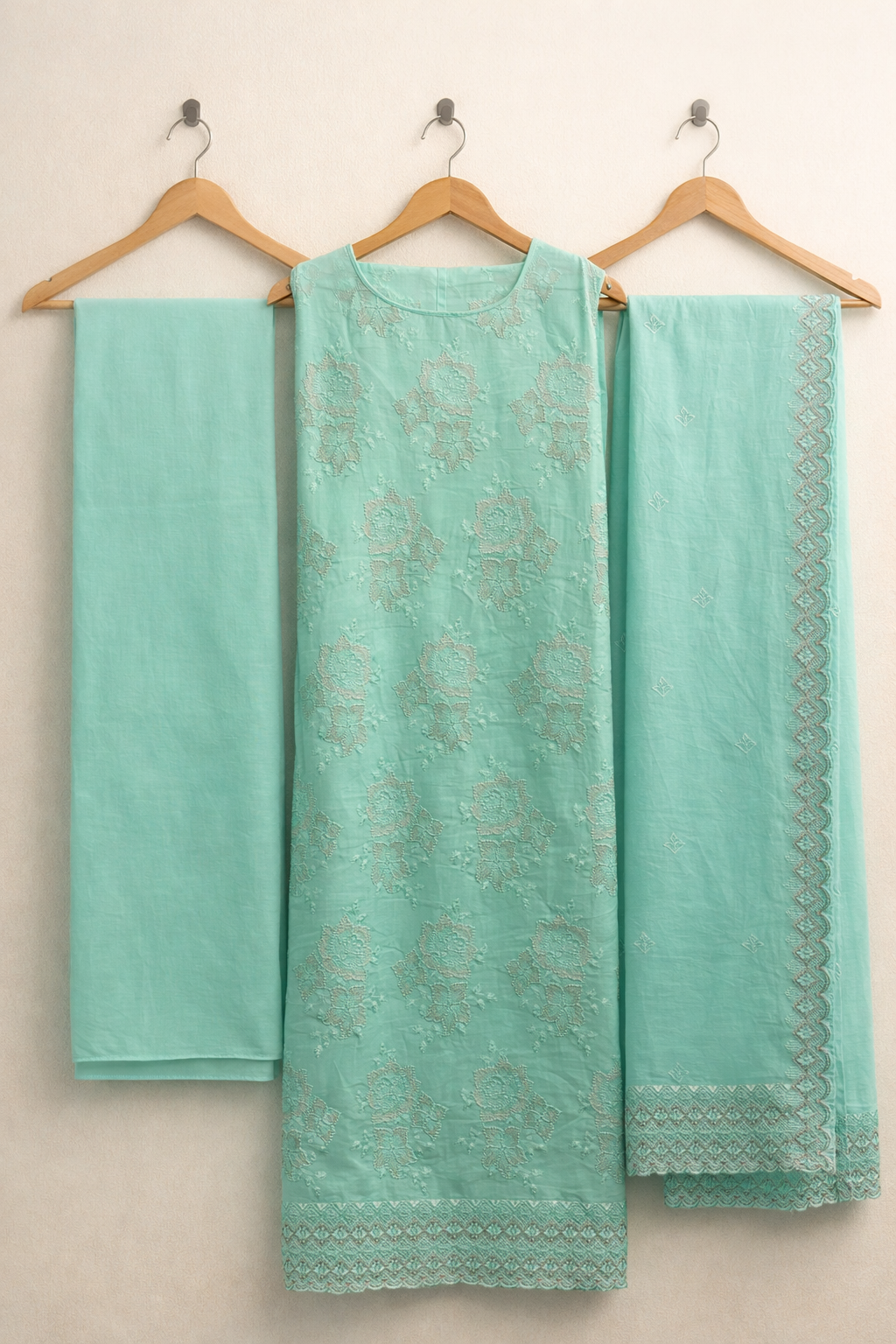 Cambric Cotton Mal Unstitched Suit Set