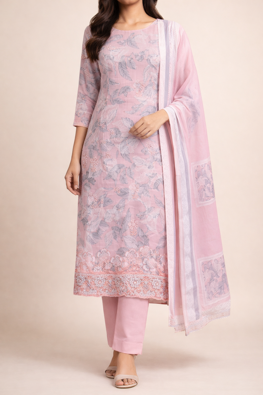 Cambric Cotton – Niyara Unstitched Suit Set