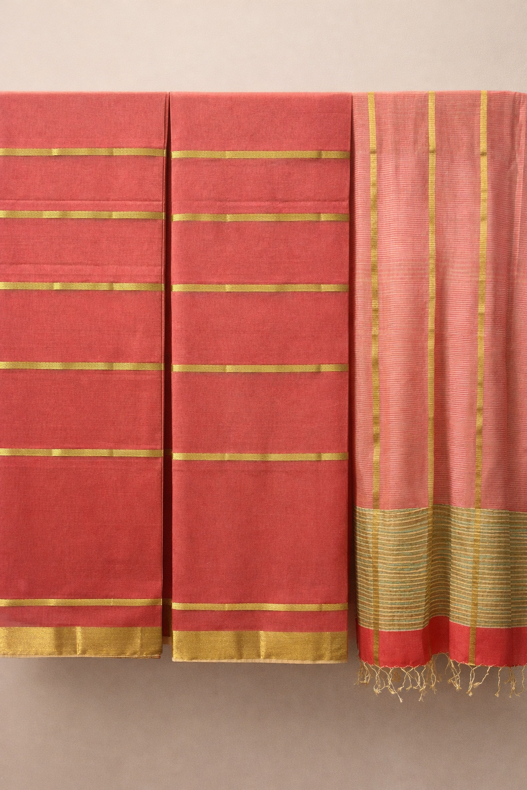 Maheshwari Gilded Silk Suit