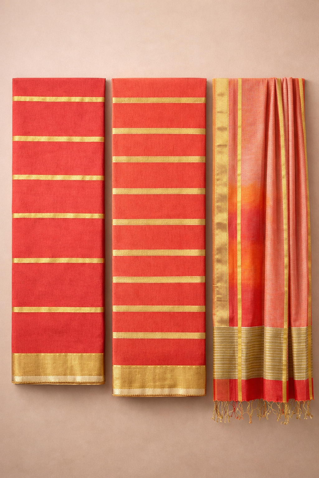 Maheshwari Gilded Silk Suit