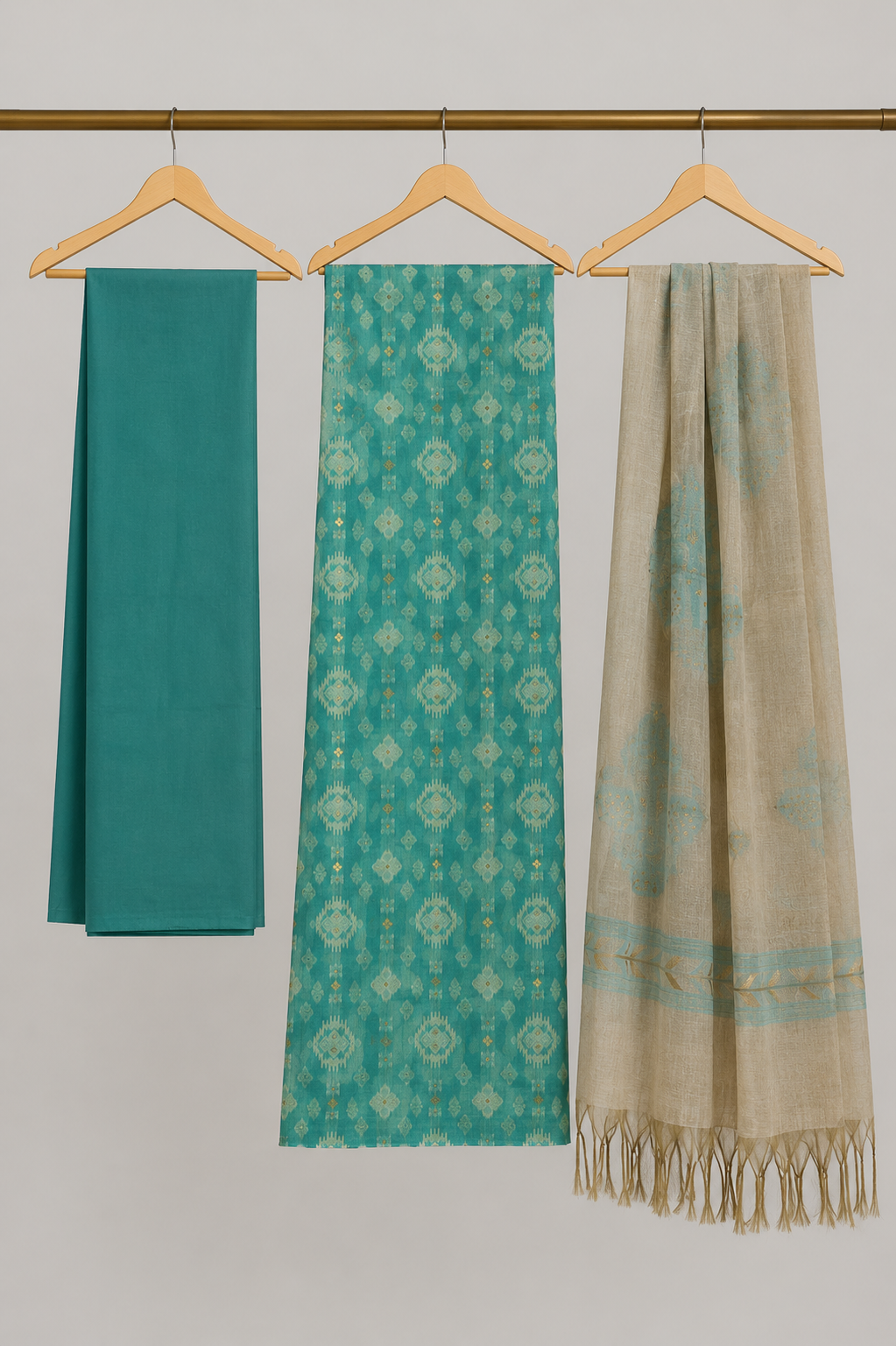 Silky Jamdani SH – Aqua Mist