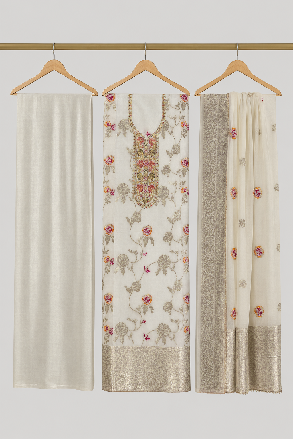 Chanderi Embroidered Dress Material