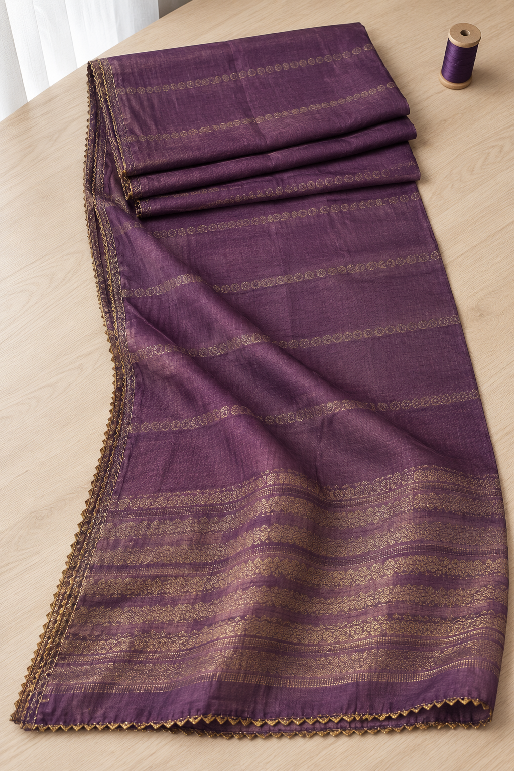 Roman Silk with Multi colour embroidery