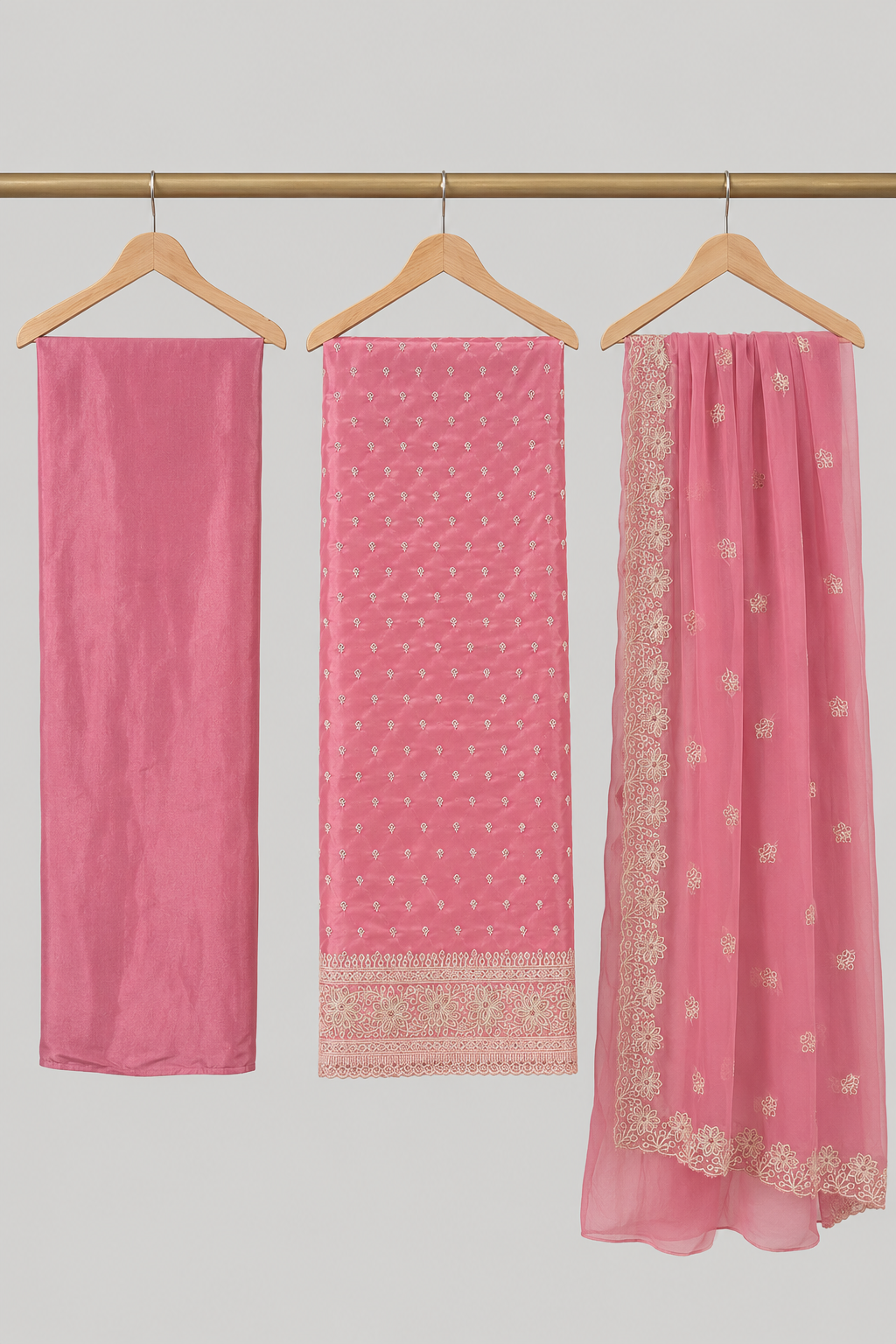 Pure Crepe Silk Classic Embroidered Dress Material
