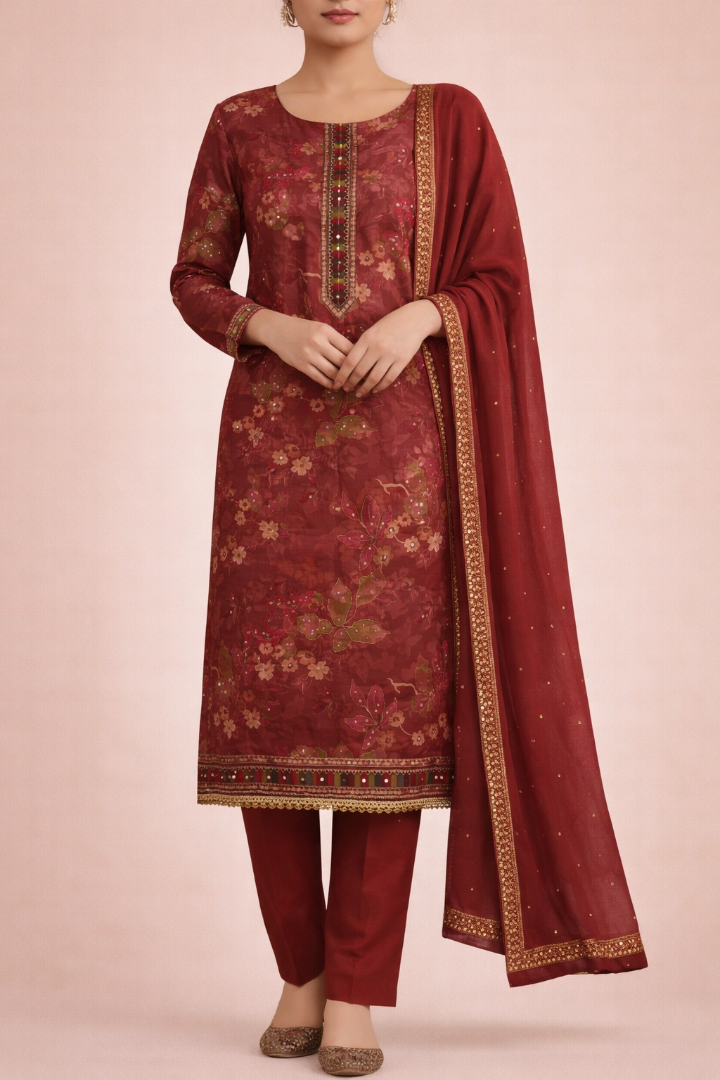 Neelambara Khatli Crepe Suit Set