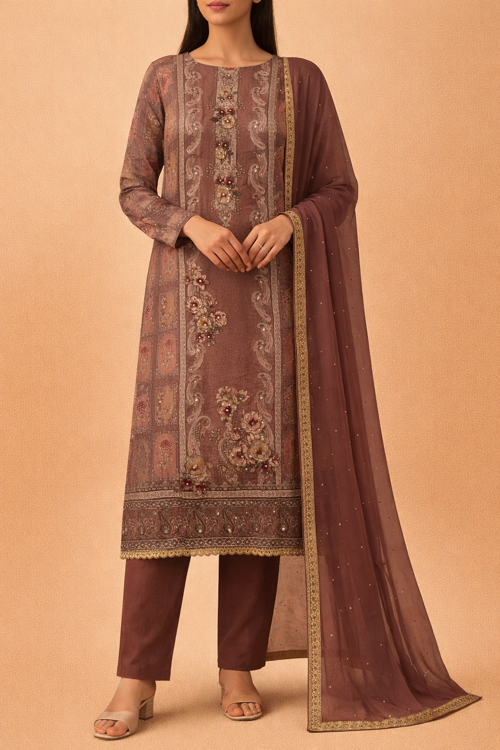 Mrinalini Khatli Crepe Suit Set