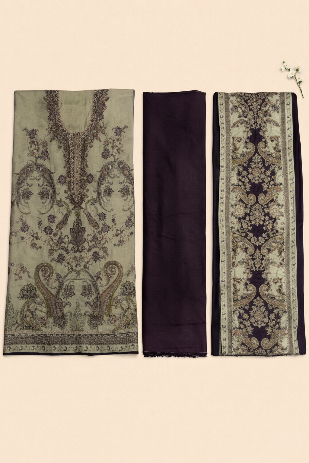 Chandrika Chanderi Foil Unstitched Suit Set