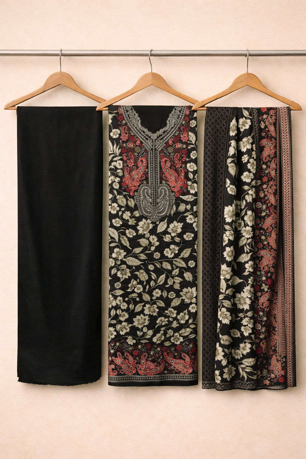 Rangmahal Khatli Satin Unstitched Suit Set